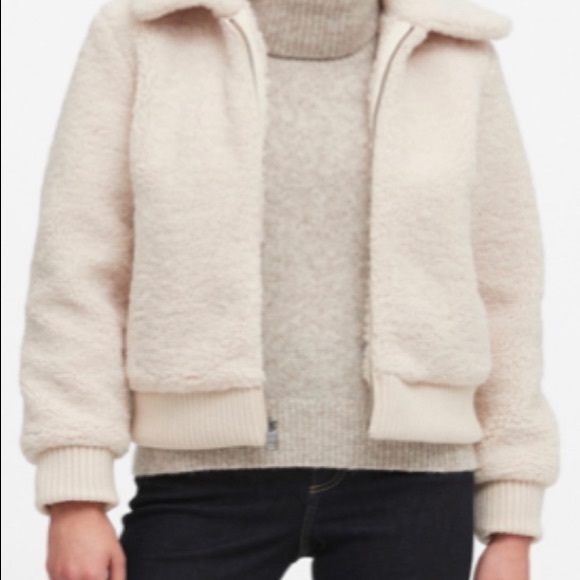 Banana Republic Sherpa Bomber Jacket XXS - Picture 2 of 5